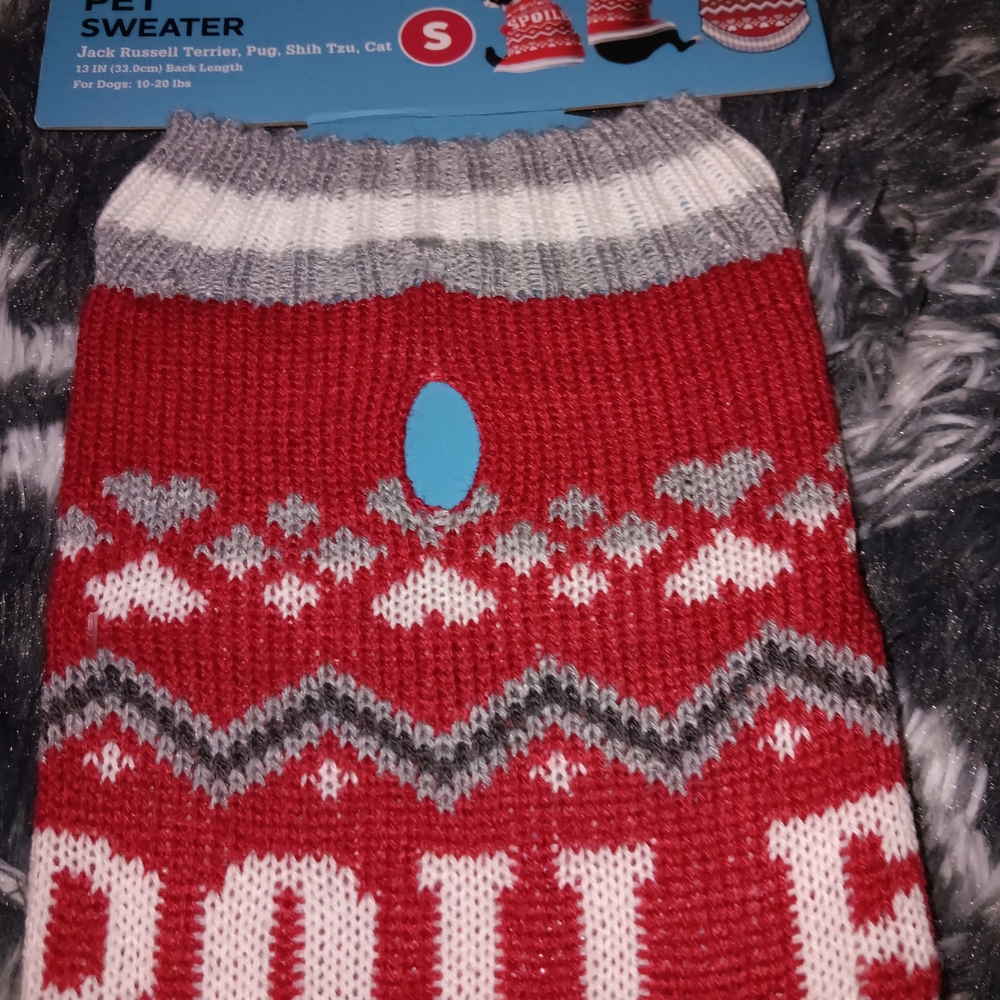 Small Red and White Pet Sweater